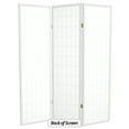 Red Lantern 5 ft. Tall Window Pane Shoji Screen - White - 3 Panels ...
