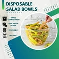 thumbnail image 3 of Plastic Salad Bowl by Green Direct - 48 oz Disposable Clear Mixing Bowl set with lid for chopped - iced - or fruit salad; Meal Prep - Lunch - To Go - Traveling & home use pack of 25, 3 of 5