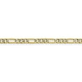 thumbnail image 3 of 14K Rhodium Plated Yellow Gold 3.9mm Semi-solid Pav� Figaro Chain 18 Inch, 3 of 6