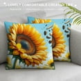 thumbnail image 3 of COMIO  Throw Pillow Covers Sunflower Yellow Black Sun Flowers Decor Pillowcases Square Zipper Home Cushion Decorative Pillowcase White, 3 of 5