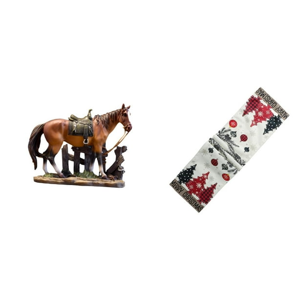 Figura de caballo,Figura coleccionable de caballo en miniatura,Adorno de caballo de resina,estatua de animal,decoración para el hogar,Camino de mesa navideño,Camino de mesa navideño para la