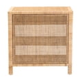 thumbnail image 6 of bali & pari Bella Modern Bohemian Brown Mahogany Wood and Rattan 1-Drawer Console Table, 6 of 11