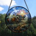 thumbnail image 2 of Christmas House Stained Glass Suncatcher, Christmas House, Christmas House Stained Glass Decor, Hanging Ornaments, Christmas Dad Gifts for Birthday UccAZq, 2 of 5