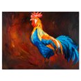 thumbnail image 2 of Blue and Orange Rooster - Animal Art On Canvas, 2 of 3