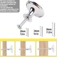 thumbnail image 3 of Hardware Handle HUGOLEM, paquete de 20 pomos redondos plateados de 3 cm, 3 of 5