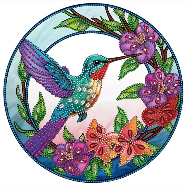 Pintura de diamante 5D DIY taladro parcial colibrí decoración del hogar arte artesanal (XD100)