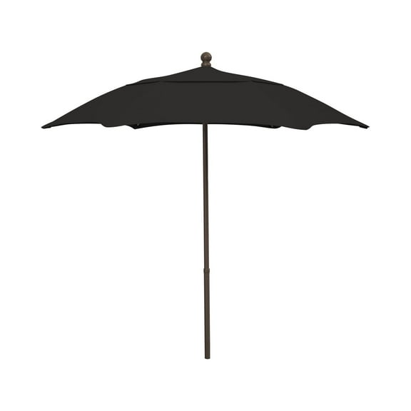 Fiberbuilt Home 7HPUCB-Black 7.5 ft. Hex Patio Umbrella 6 Rib Push Up Champagne Bronze with Black Spun Poly Canopy