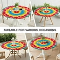 thumbnail image 7 of Colorful Tie Dye Flower Pattern Round Fitted Tablecloth with Elastic Edge,Dining Table Cover Waterproof,Outdoor Round Tablecloth for Camping,Dining,Indoor and Outdoor, 7 of 7