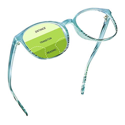 YEIN Presbyopic Progressive Multifocal Reading Glasses, Blue Light Blocking Glasses, with Clear Lenses for Women and Men (+0.75/+3.25 magnification)