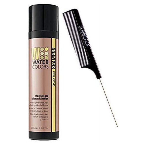 Watercolors by Tressa Color Depositing Sulfate-Free Shampoo, Haircolor (w/ Sleek Comb) Water Colors Hair Dye Maintenance Wash (Golden Mist - 8.5 oz) (PACK OF 3)