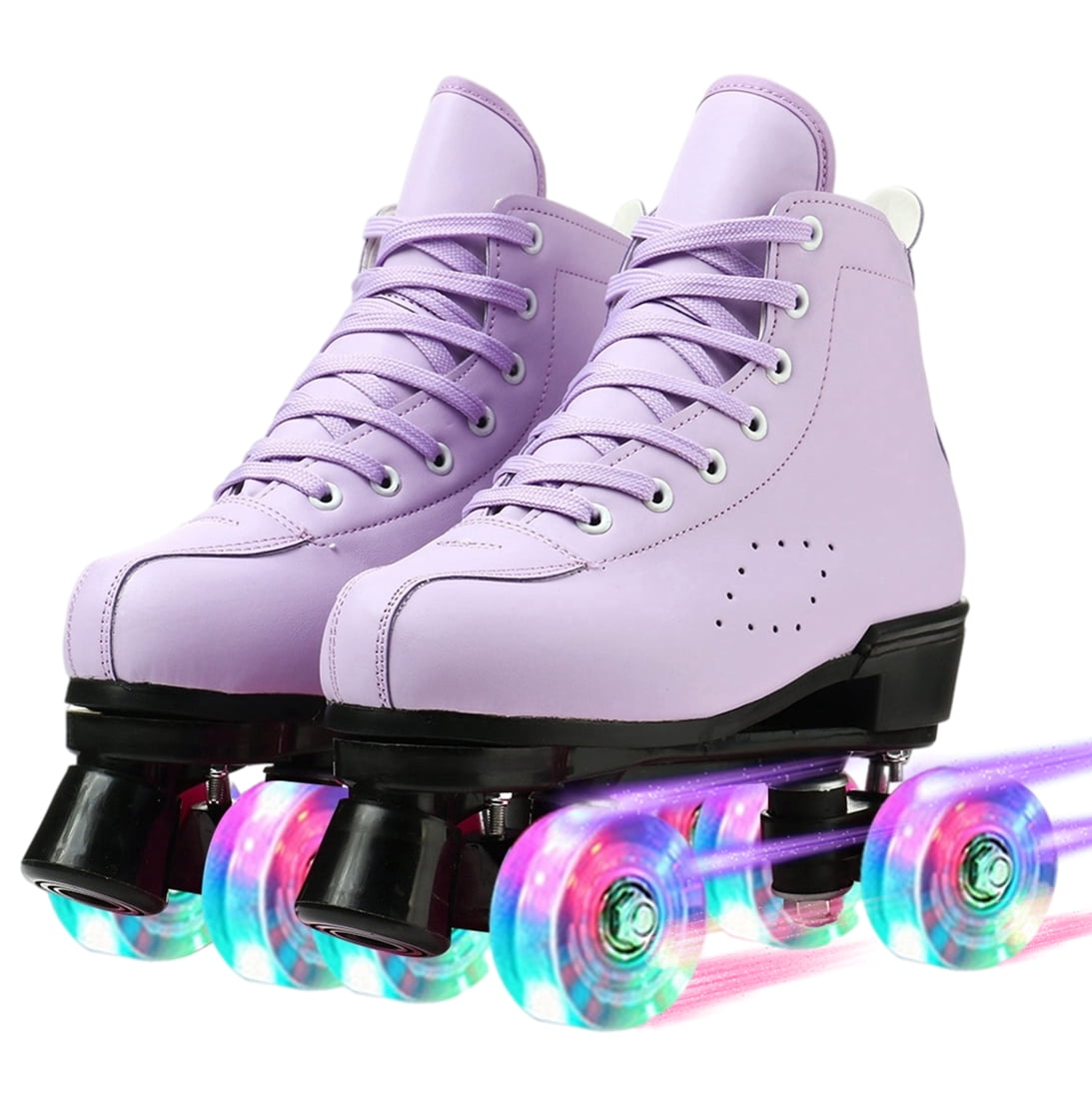 Women's Roller Skates Classic Purple Shiny Skates Soft Cozy DoubleRow