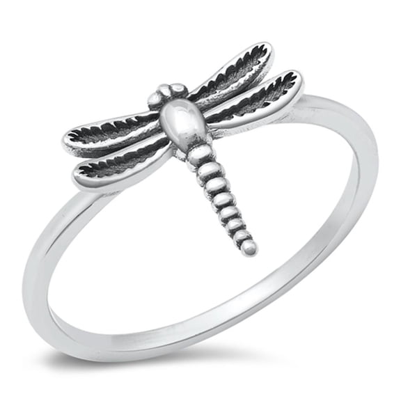 Dragonfly Light of God Promise Ring .925 Sterling Silver Band Jewelry Female Male Unisex Size 4