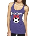 thumbnail image 1 of Wild Bobby, Cute Soccer Mom Ribbon Soccer Ball Gift Sports, Mother's Day, Women Tri-Blend Racerback Tank Top, Purple Rush, X-Large, 1 of 3