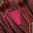 thumbnail image 4 of Xijirk Panties for Women,Lace Thong Panties Low Rise T Back G String Tie Side Straps Hollow Out Design Comfortable Breathable Soft Underwear,Womens Underwear,Hot Pink,M, 4 of 4