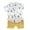 Yellow, variant on Summer Baby Boys Casual Short Sleeve Floral Print T-shirt Tops+Shorts Costume Set