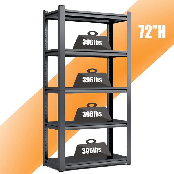 Leariso 72"H Garage Shelving Metal Heavy Duty Storage Shelf Rack 5 Tier