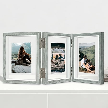 Afuly 5x7 Picture Frame Hinged Collage Floating Picture frames Grey ...