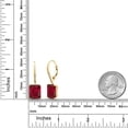thumbnail image 2 of Gem Stone King 11.50 Ct Red Created Ruby White Diamond 18K Yellow Gold Plated Silver Earrings, 2 of 3