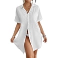 thumbnail image 3 of Shine Up Women Swimsuit Cover-ups Button Down Shirt Dress Summer Tops Bathing Suit Coverup, 3 of 7