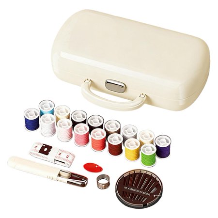 Sewing Kit Portable Sewing Supplies Accessories for Adults Teen Girls Grandma Beginner Traveler Include Colored Sewings Thread Needle Plate White Scissors Thimble Tape Measure Threader