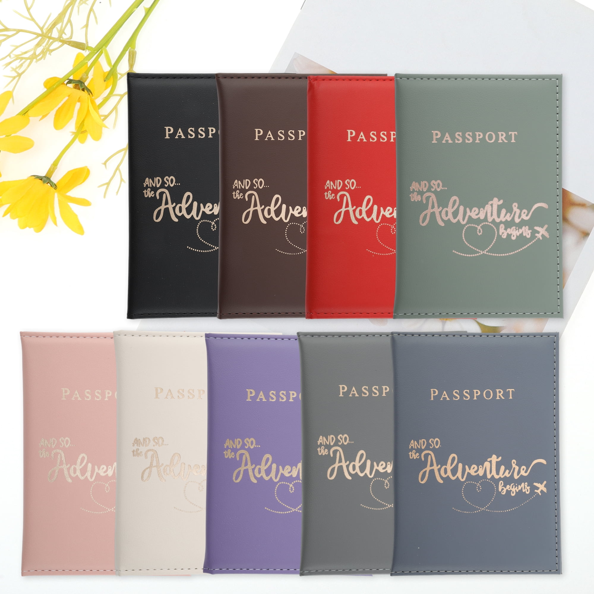 Unique Bargains Letters Design Passport Holder 1 Pc Red
