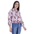 thumbnail image 3 of Moomaya Printed Tops For Womens Balloon Sleeve Collared Button Down Casual Shirt, 3 of 7