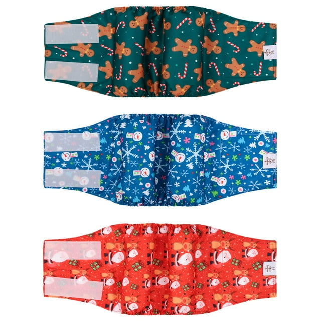 Pañales CuteBone Christmas para perros machos, grandes, DM34L