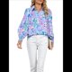 thumbnail image 3 of Blusas Bohemias con Cuello en V y Mangas Farol para Mujer 2025 Pequeña Flor Azul M, 3 of 10