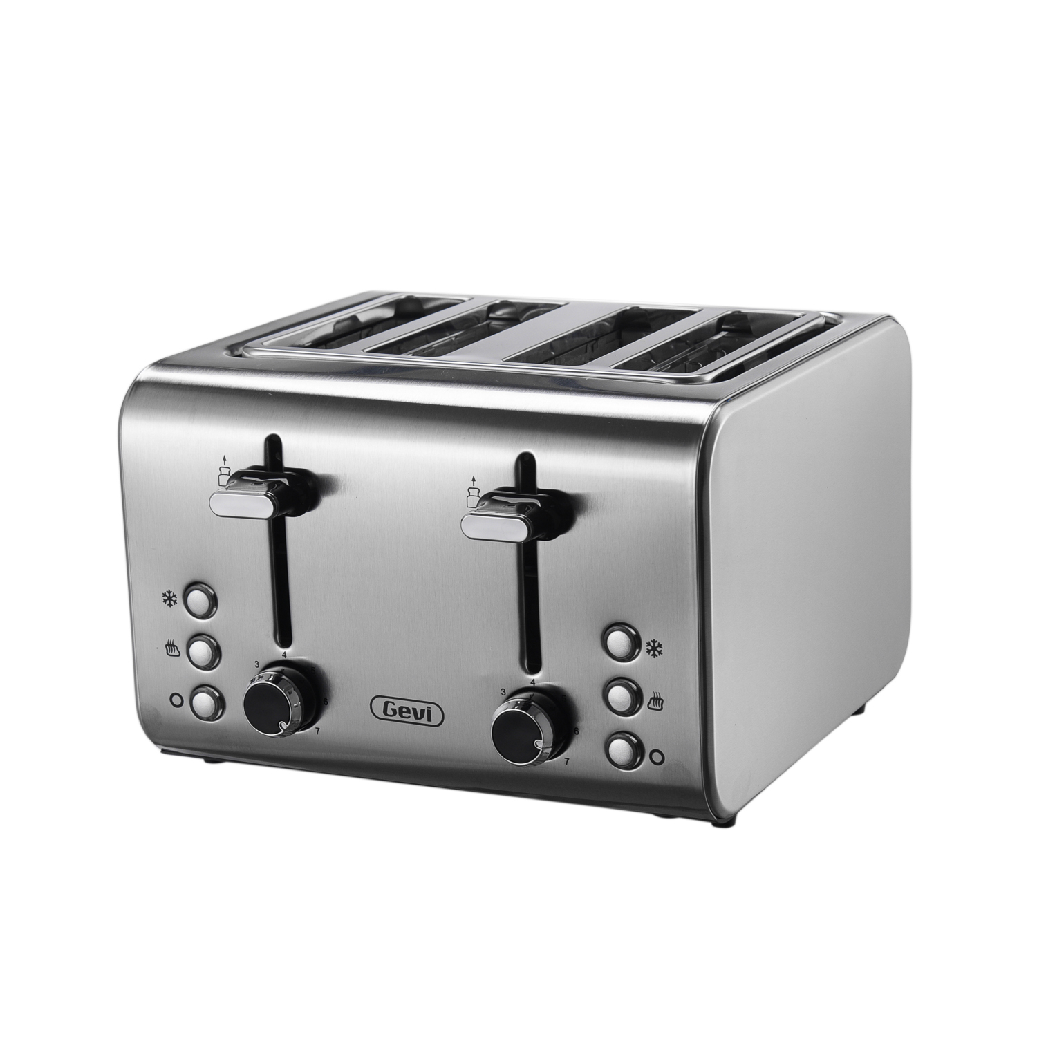 4Slice Toaster Stainless Steel Compact Toaster 2 Slideout Crumb Trays, Silver