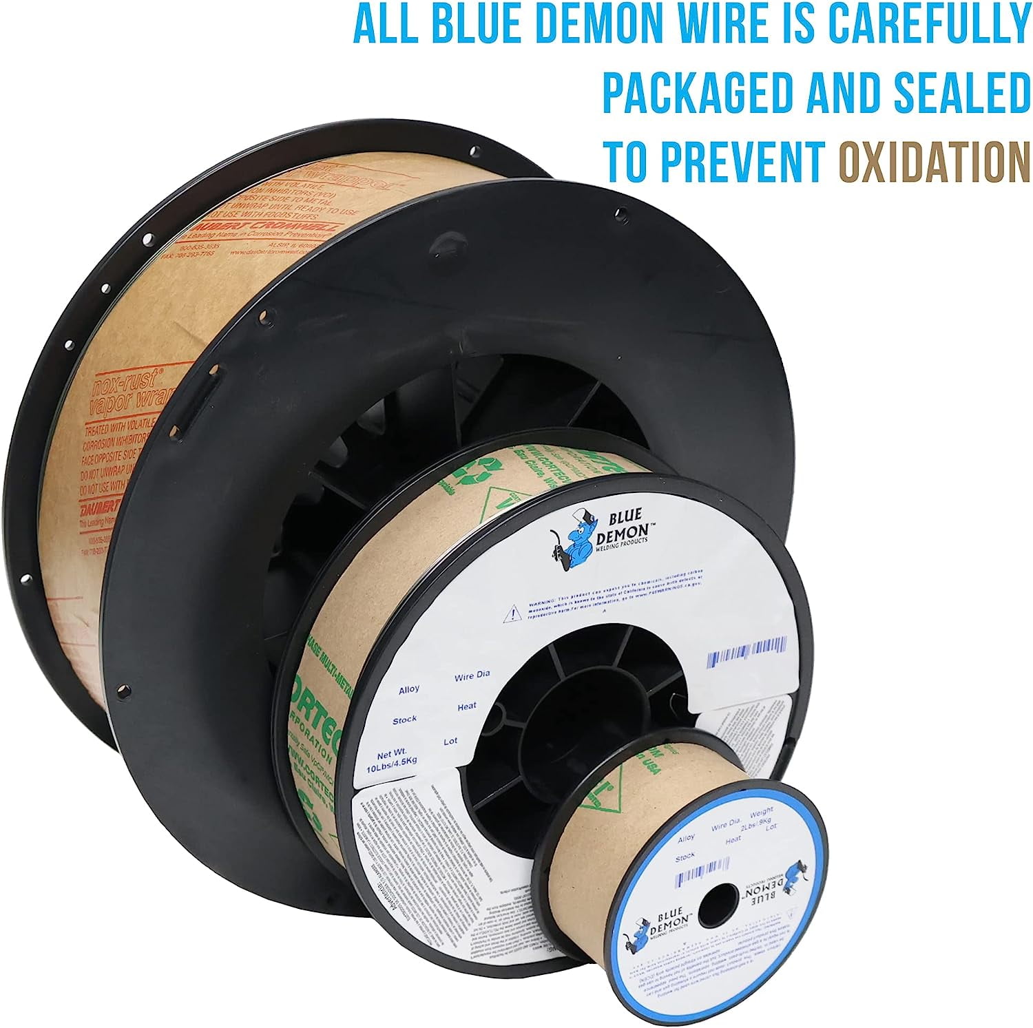 Blue Demon ER70S6 MIG/GMAW Carbon Steel Welding Wire, All Position, Low  Spatter, Formulated to Provide Porosity-Free, X-Ray Quality Welds even on  