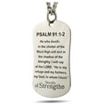 thumbnail image 2 of Men's Stainless Steel Psalm/Joshua Dog Tag Necklace by Shields of Strength, 2 of 4