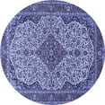 thumbnail image 1 of Ahgly Company Indoor Round Medallion Blue Traditional Area Rugs, 6' Round, 1 of 4