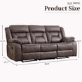 thumbnail image 2 of Bonzy Home 3-Seat Manual Reclining Couch, Dual Recliner Design for Living Room and Meeting Room, 2 of 7