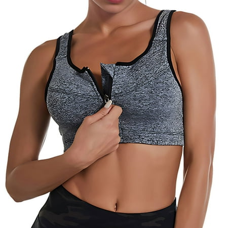 

TWEYISR Womens Full Coverage Zip Up Compression Padded Yoga Sport Bra