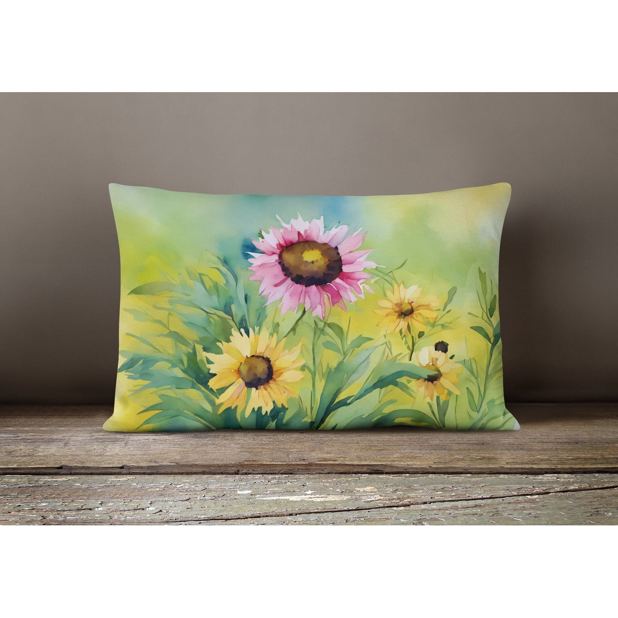 Carolines Treasures DAC1658PW1216 16 x 12 in. Unisex Kentucky Goldenrod in Watercolor Fabric Decorative Pillow