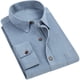 thumbnail image 1 of Camisa de manga larga para hombre Camisa con botones y cuello vuelto de color puro a la moda con bolsillo para citas, 1 of 5