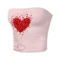 thumbnail image 4 of Valentines Day Gifts! Titcea Tube Tops for Women Heart Print Strapless Crop Tops Basic Backless Sleeveless Going Out Cute Bustier Tops, 4 of 4
