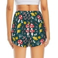 thumbnail image 4 of Uemuo Cartoon Leaf Mushroom Red Pattern Women's Athletic Shorts High Waisted Running Shorts with Liner Pockets Gym Elastic Workout Shorts-Large, 4 of 9