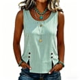 thumbnail image 2 of ClodeEU Women's Striped Sleeveless Crewneck Top ,Casual Summer Loose Fit Tank Green,Women's Plus S, 2 of 6