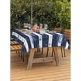 thumbnail image 3 of Outdoor Tablecloth with Umbrella Hole for Patio/Picnic/Party/Camping, Nautical Striped Waterproof Table Cloth Rectangle Table Cover Washable, Summer Coastal Ocean Navy Blue White (54"x 80"), 3 of 8
