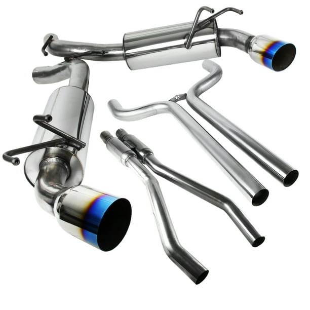 SpecD Tuning Dual Catback Exhaust System Muffler Titanium Tip Burnt
