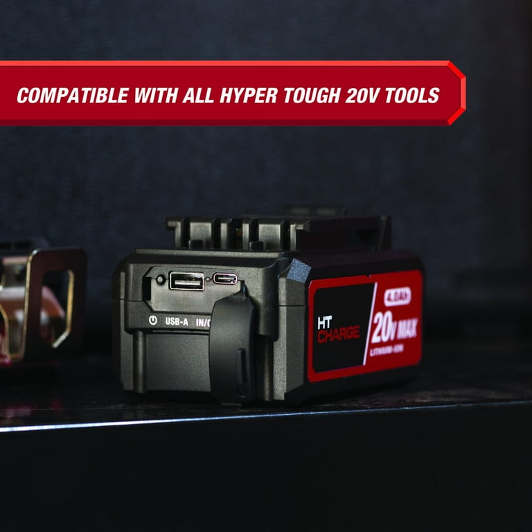 hi-yan⭐︎ Hyper Tough 20V Lithium-Ion 4.0Ah Rechargeable Battery with USB-C