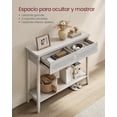 thumbnail image 5 of VASAGLE Mesa de Consola para Recibidor, Mesa de Sofá Delgada para Salón, Mesa de Entrada con 2 Cajones, Estante Abierto, Esquinas Redondeadas, Estilo Boho, Beige Roble LNT016Y57, 5 of 5