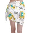 thumbnail image 2 of Kll Dinosaur On Excavator Print Women'S Sarong Coverups Short Bathing Suit Wrap Skirt Beach Wrap Swimsuit Cover Ups, 2 of 7