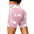 thumbnail image 2 of Women's Tie Dye Sports Tight 3/4 Pants Outerwear Sexy Yoga Fitness Shorts High Waisted Belly Firming Wear, 2 of 4