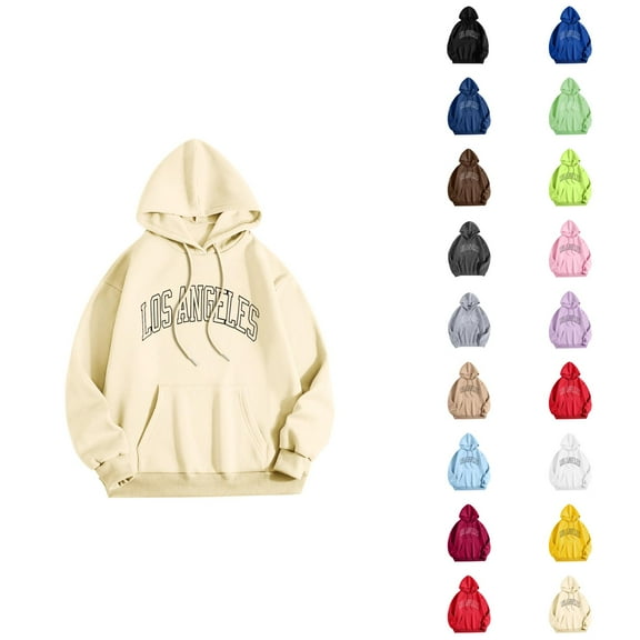 Hoodies for Men 2025 Los Angeles Hoodie Fall Winter Long Sleeve Hooded Sweatshirt with Pockets Pullover Mens Hoodies