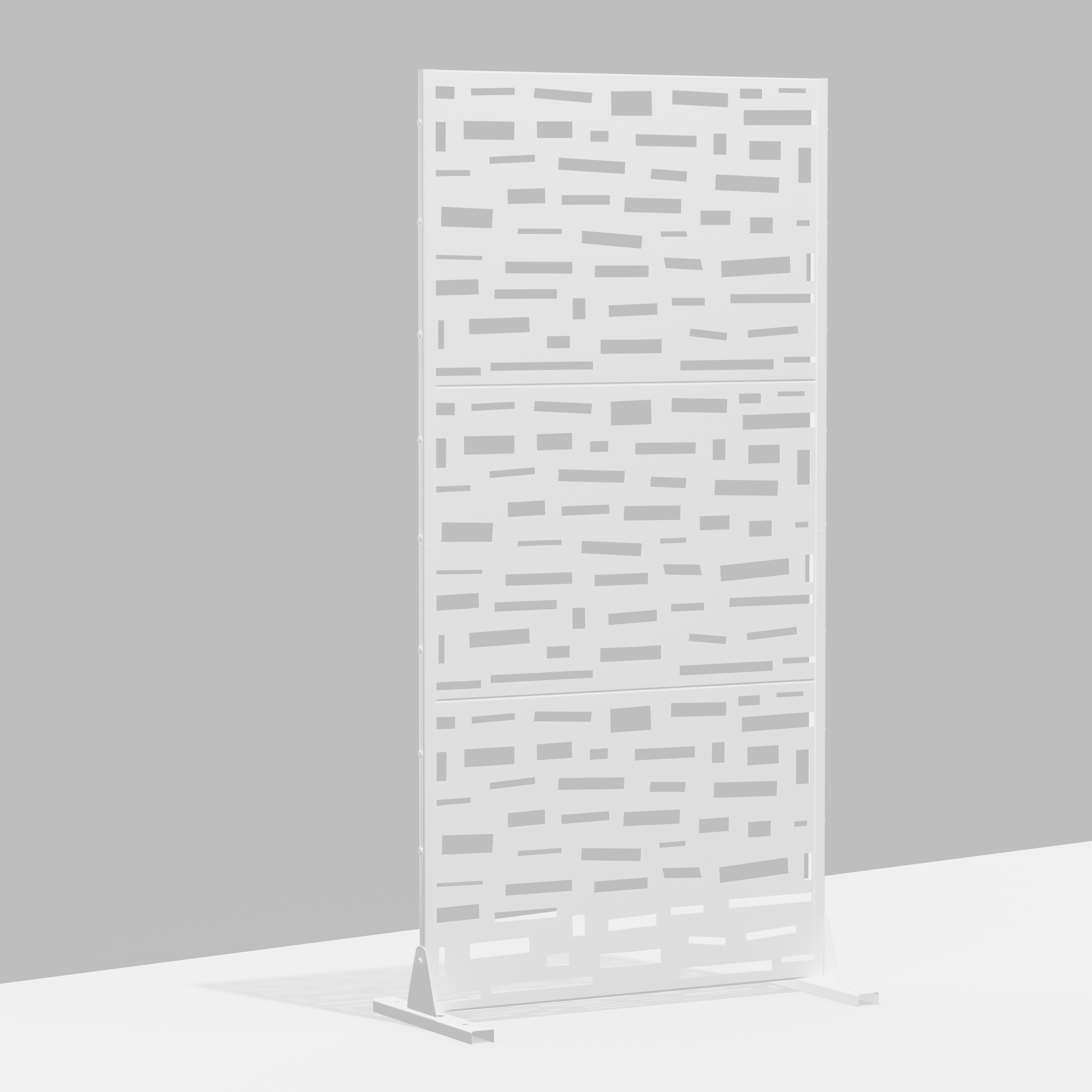 MAYEERTY 72"x35"x16" Outdoor Privacy Screen with Stand Metal Balcony Decorative Screen,White
