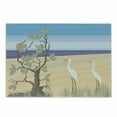 thumbnail image 1 of Egret Cutting Board, Cartoonish Illustration with Birds on Beach Next to Sea Coastal Landscape Print, Decorative Tempered Glass Cutting and Serving Board, in 3 Sizes, by Ambesonne, 1 of 2