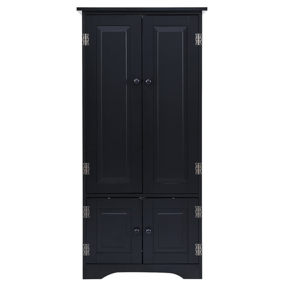 Topbuy Bedroom Accent Storage Floor Cabinet Adjustable Shelves Black