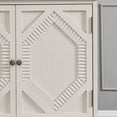 thumbnail image 6 of Jopath 33.6" Retro Wooden Sideboard Buffet Cabinet with Storage, Symmetrical Geometric Accent Display Cabinets for Kitchen Dining Living Room Entryway Hallway White, 6 of 9
